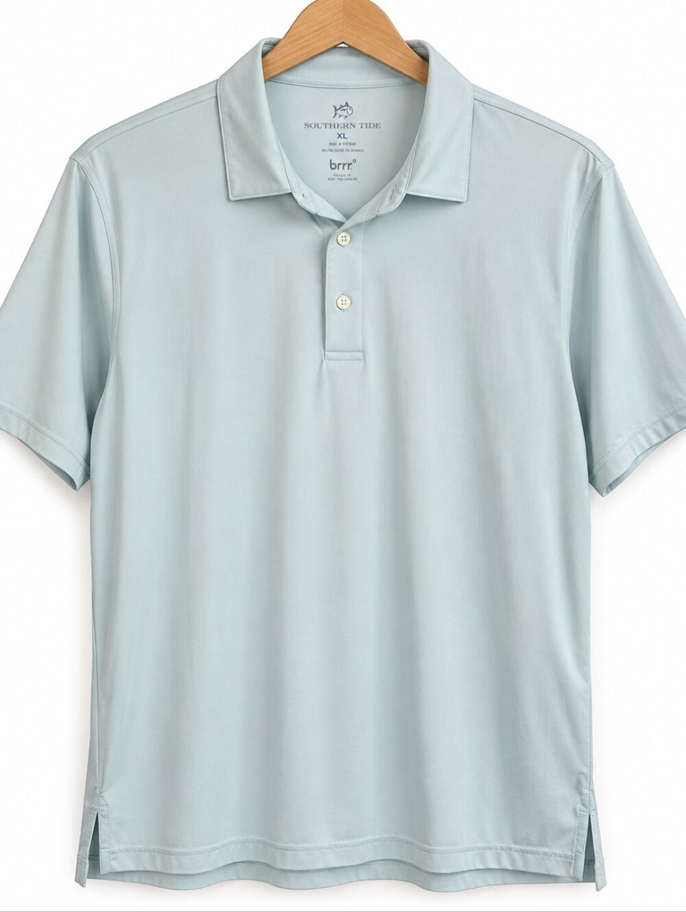 Southern Tide Brrr Performance Polo Men’s XL Light Blue Golf Shirt